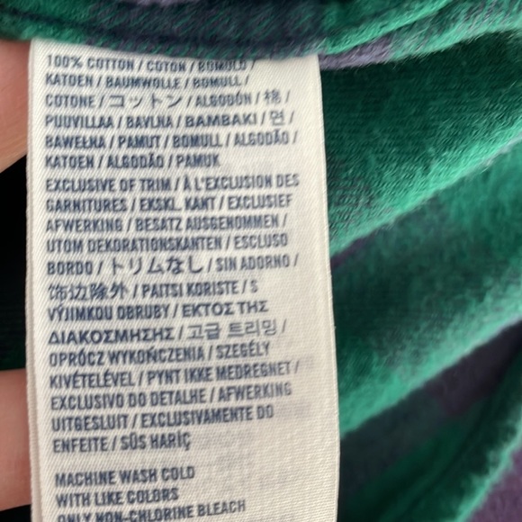 ABERCROMBIE & FITCH youth size X Large Green Flannel Long Sleeved Button Down - Picture 6 of 6